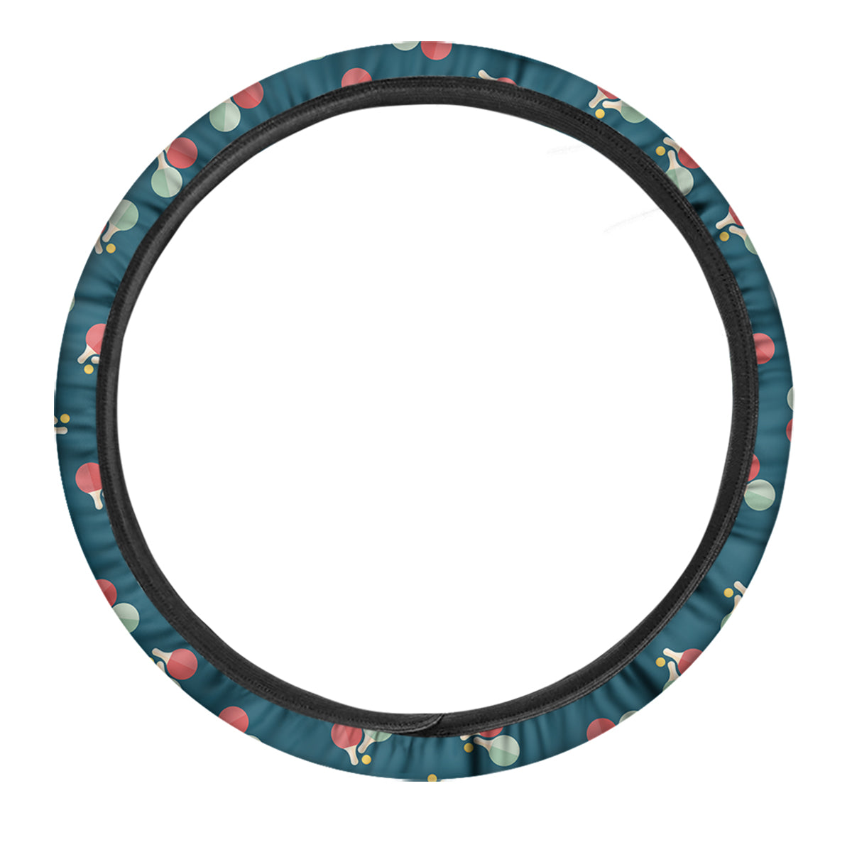 Blue Red Pingpong Print Pattern Car Steering Wheel Cover-grizzshop