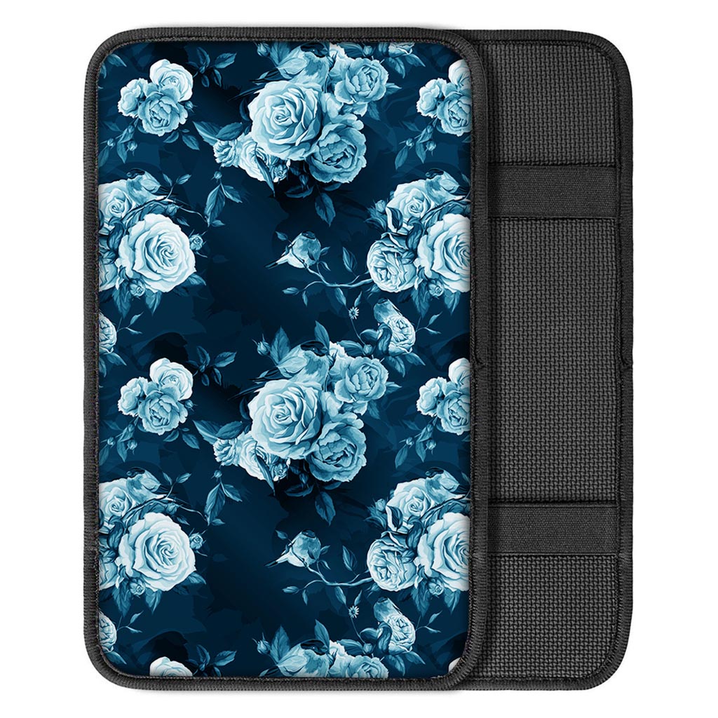 Blue Rose Floral Car Console Cover-grizzshop