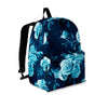 Blue Rose Floral Print Backpack-grizzshop