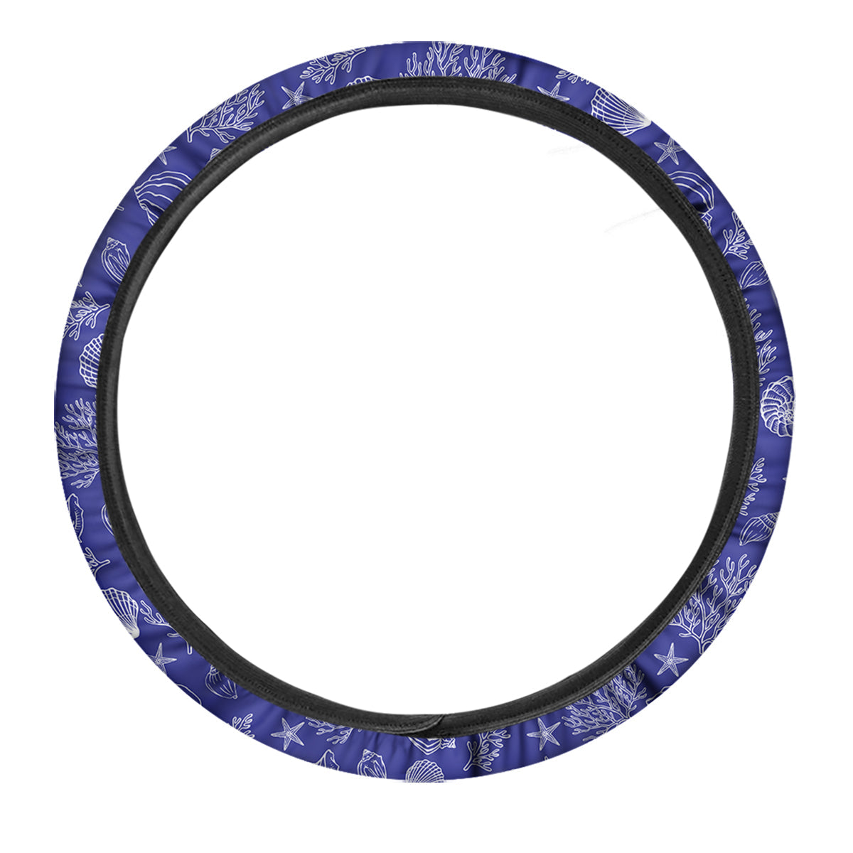 Blue Sea Corals Print Pattern Car Steering Wheel Cover-grizzshop