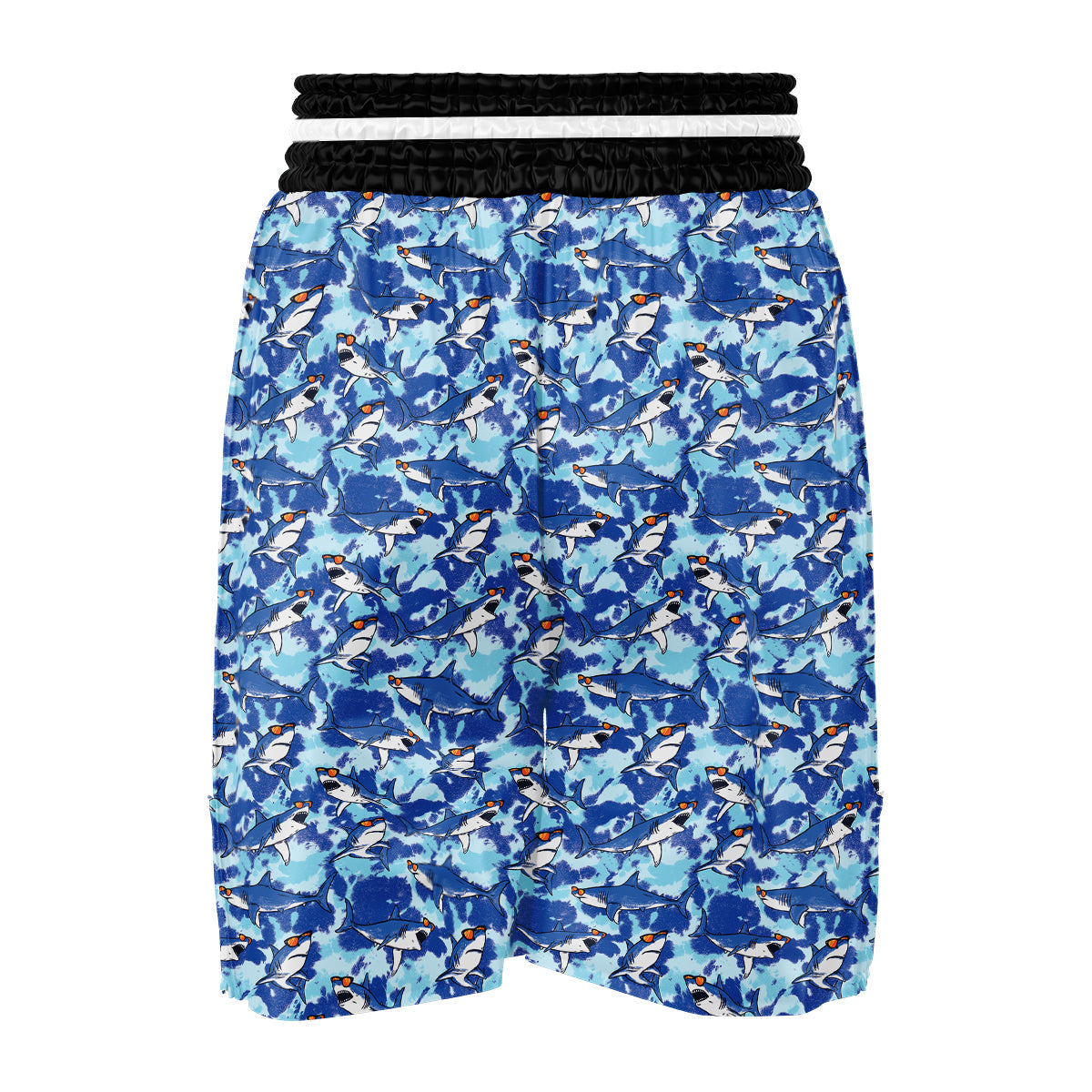 Blue Shark Print Pattern Boxing Shorts-grizzshop