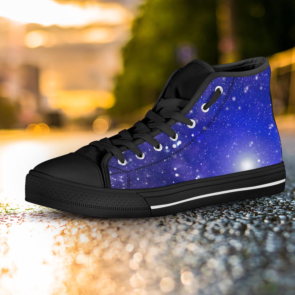 Blue Stardust Space Galaxy Women's High Top Shoes-grizzshop