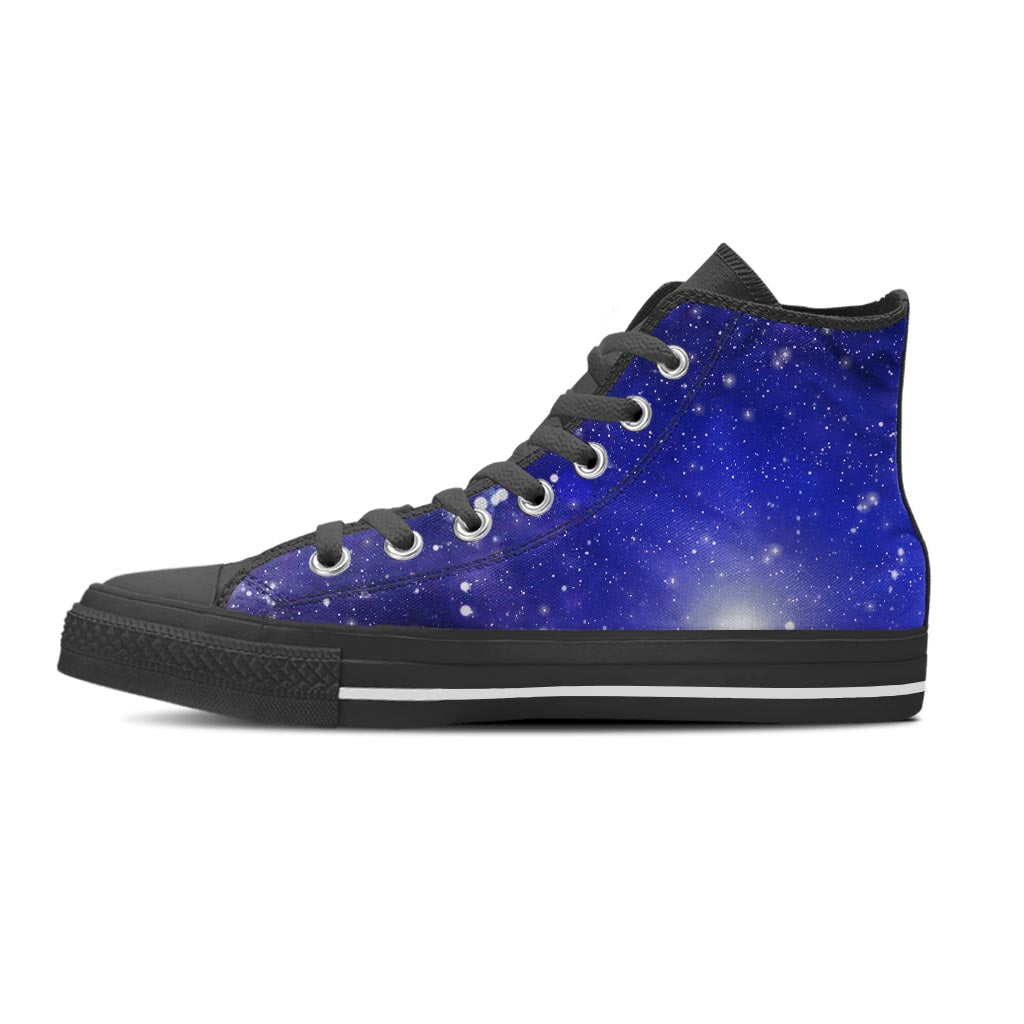 Blue Stardust Space Galaxy Women's High Top Shoes-grizzshop