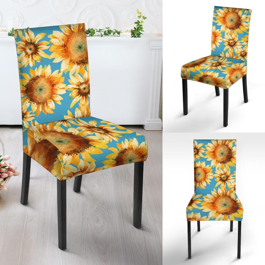 Blue Sunflower Chair Cover-grizzshop