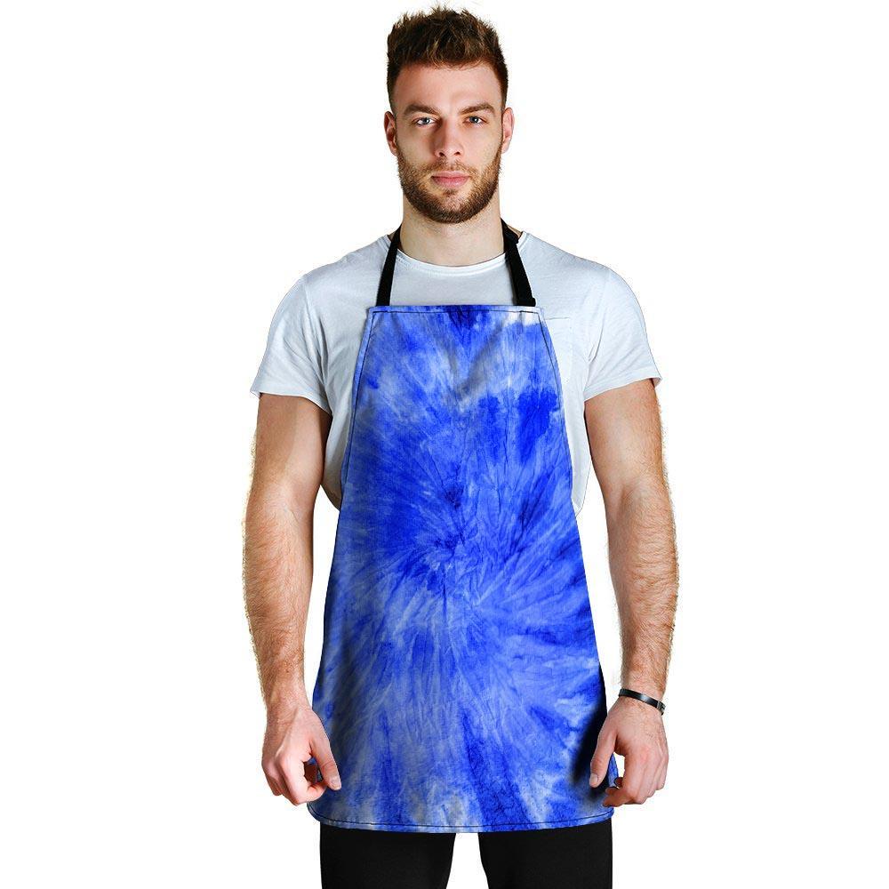 Blue Tie Dye Print Men's Apron-grizzshop
