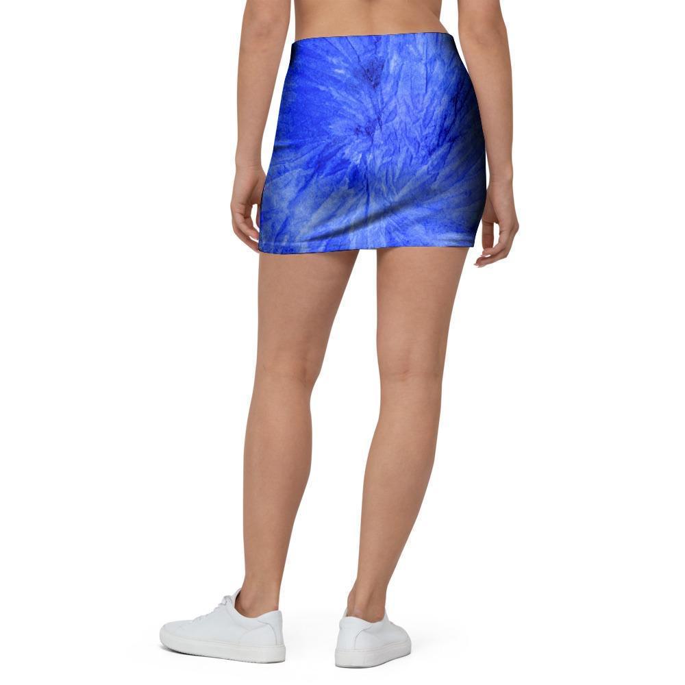 Blue Tie Dye Print Mini Skirt-grizzshop