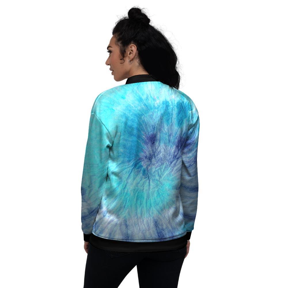 Blue Tie Dye Women's Bomber Jacket-grizzshop