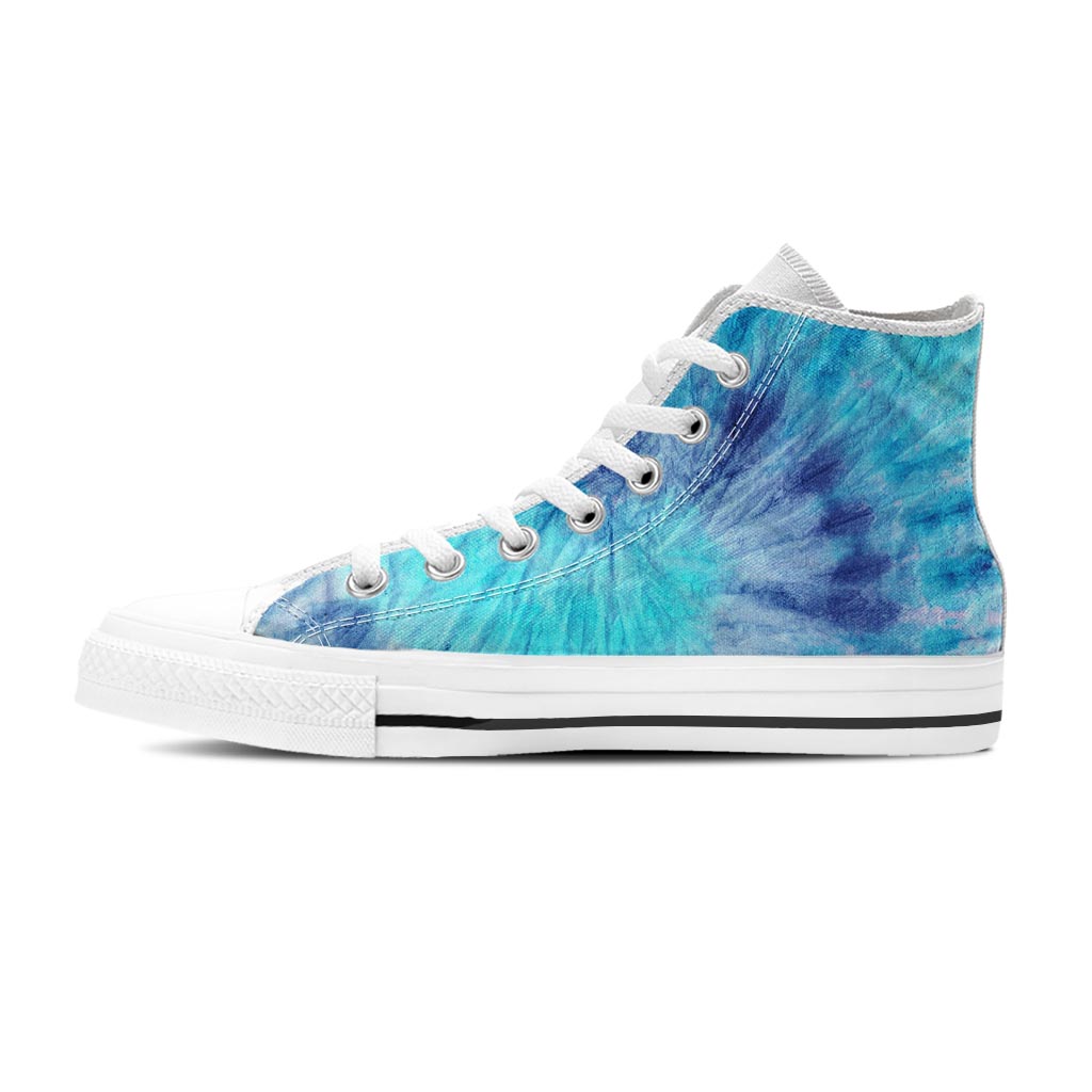 Blue Tie Dye Women's High Top Shoes-grizzshop