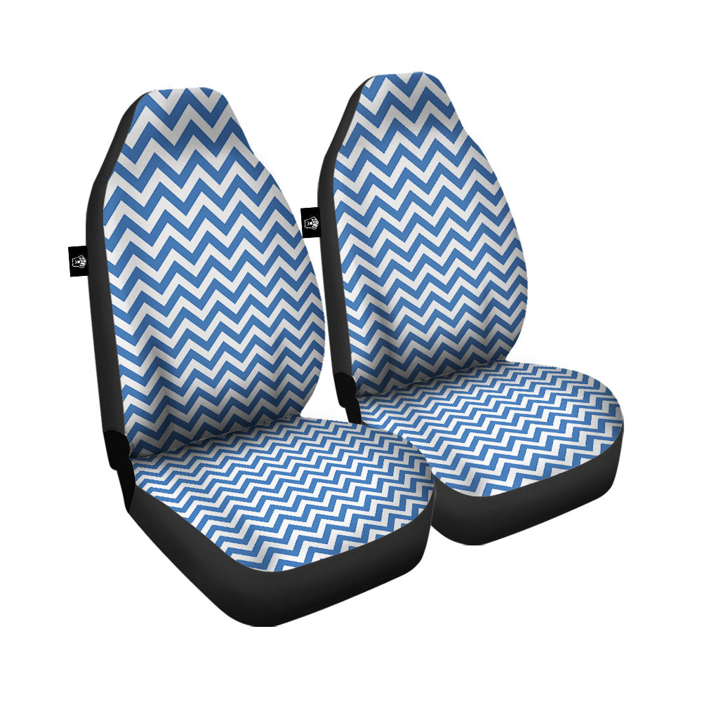Blue Zigzag Print Pattern Car Seat Covers-grizzshop