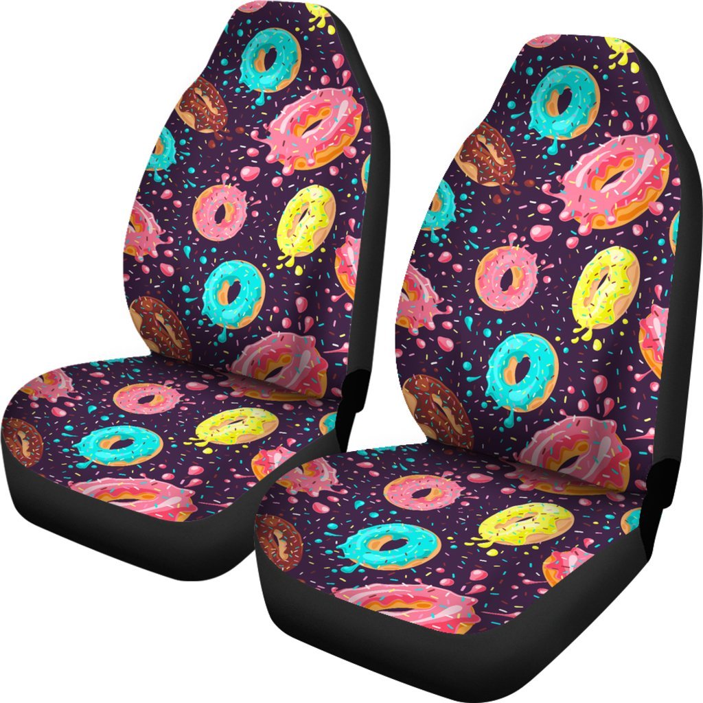 Blue Donut Pattern Print Universal Fit Car Seat Cover-grizzshop