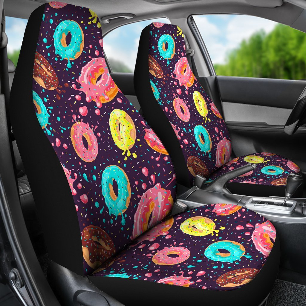 Blue Donut Pattern Print Universal Fit Car Seat Cover-grizzshop