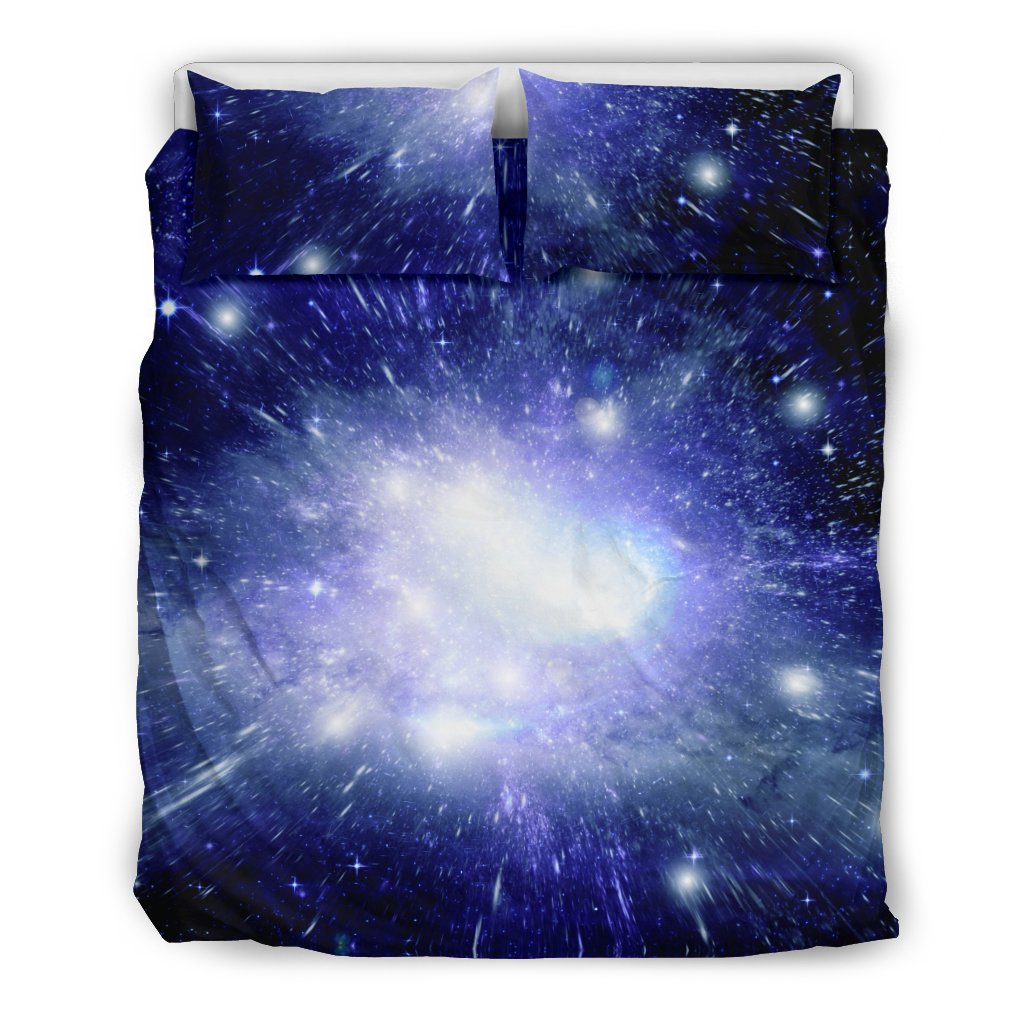 Blue Galaxy Space Stardust Print Duvet Cover Bedding Set-grizzshop