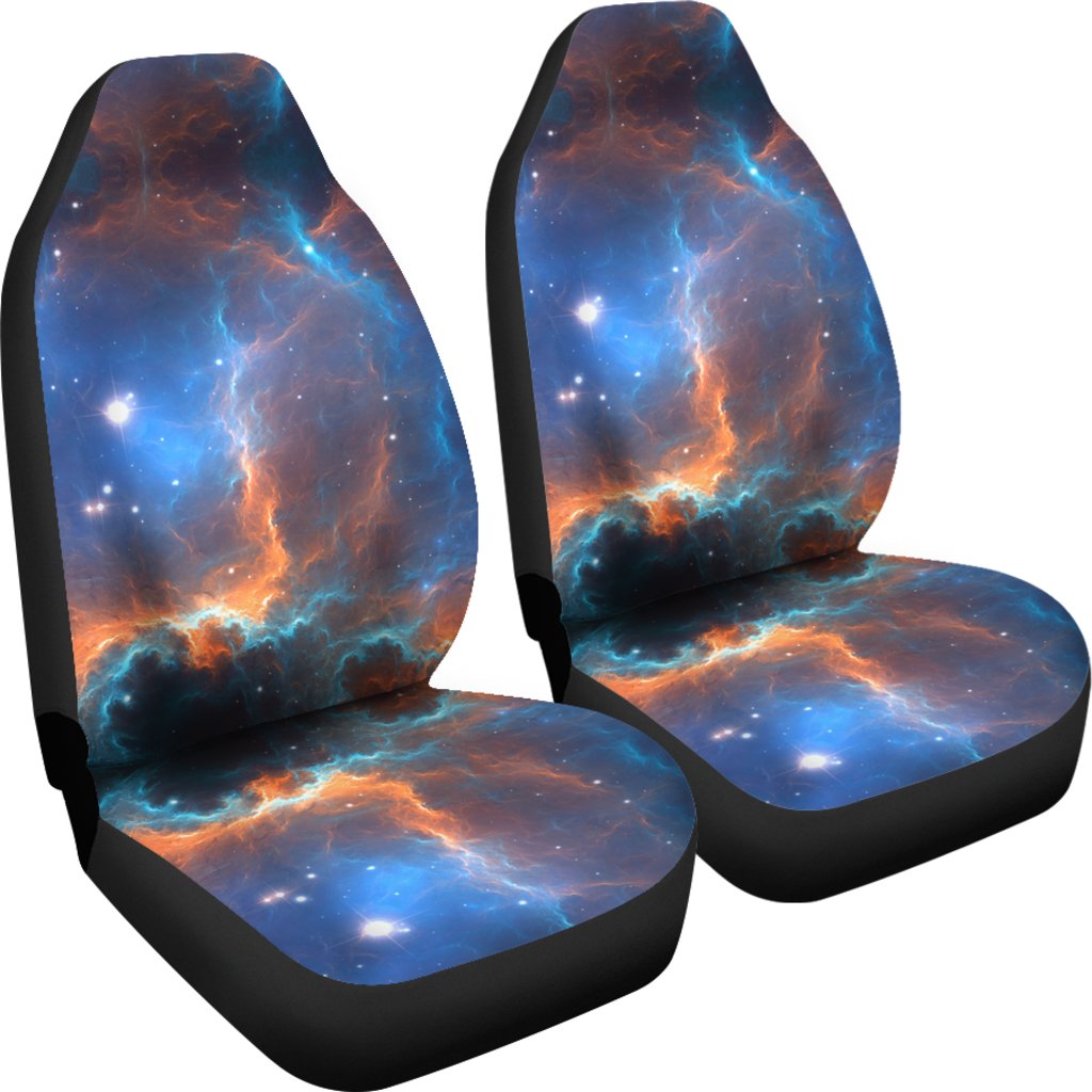 Blue Geomagnetic Storm Galaxy Space Print Universal Fit Car Seat Cover-grizzshop