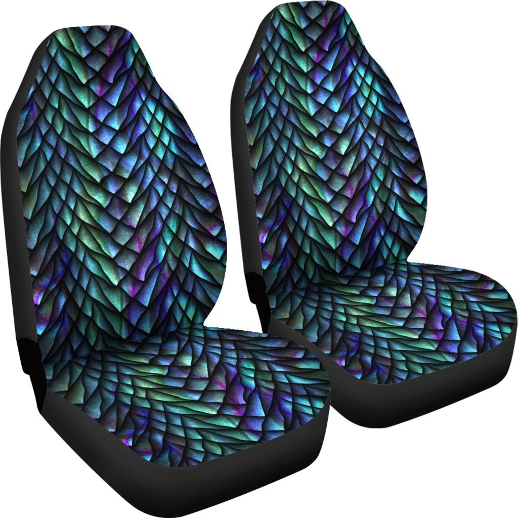 Blue Green Egg Skin Dragon Pattern Print Universal Fit Car Seat Cover-grizzshop