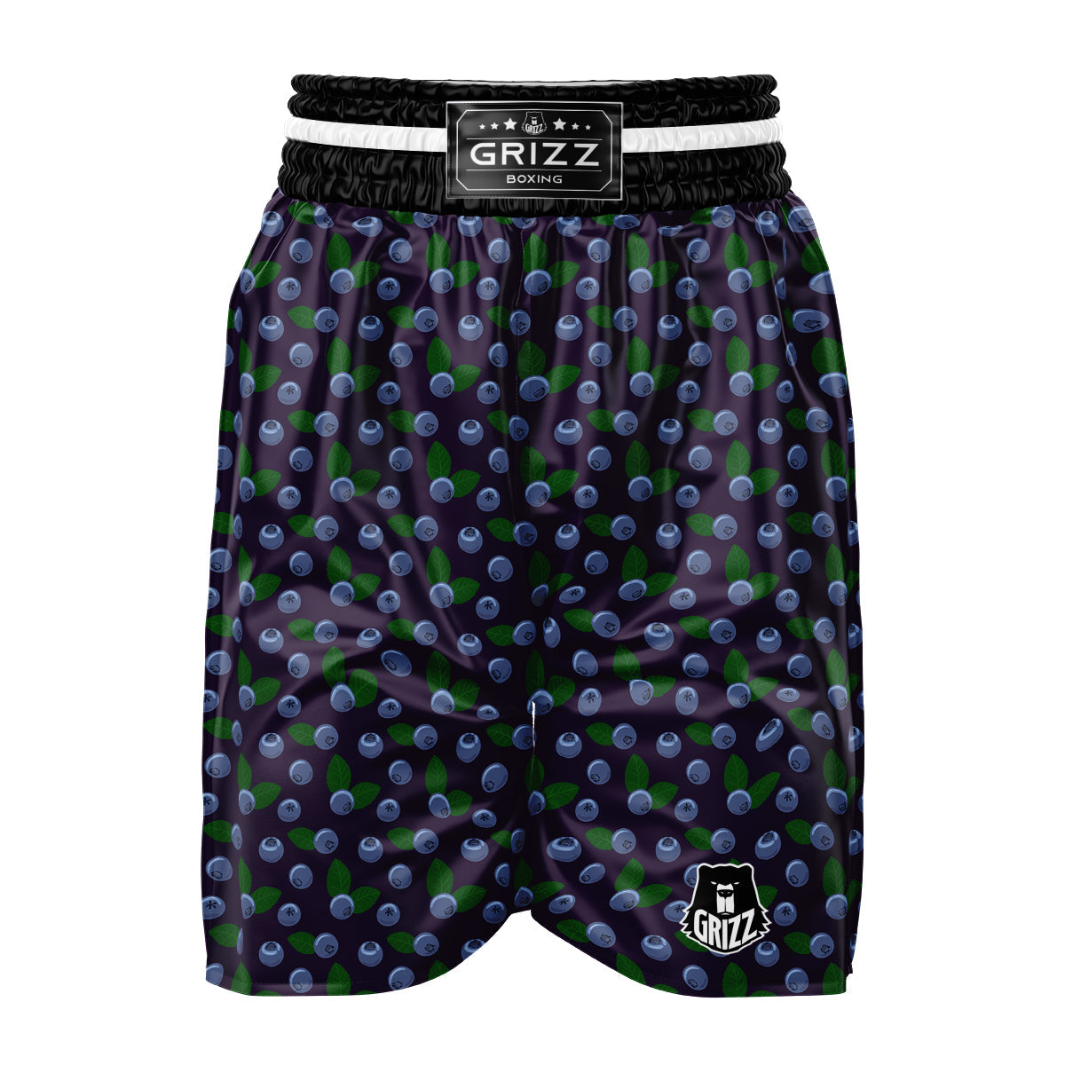 Blueberry And Leaf Print Pattern Boxing Shorts-grizzshop