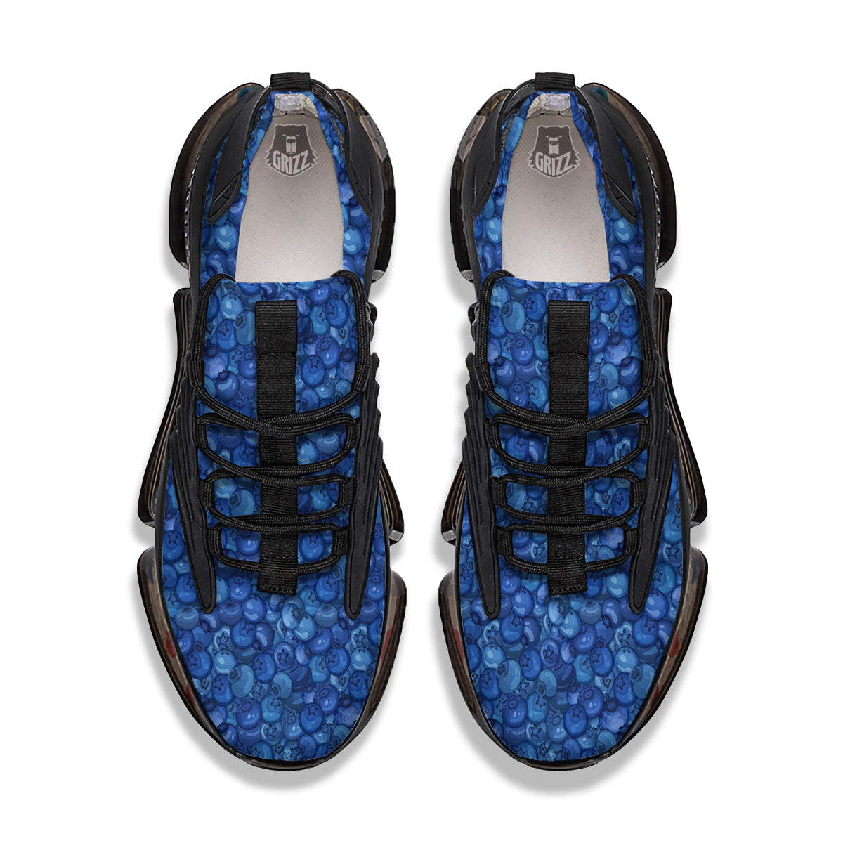 Blueberry Print Pattern Black Gym Shoes-grizzshop