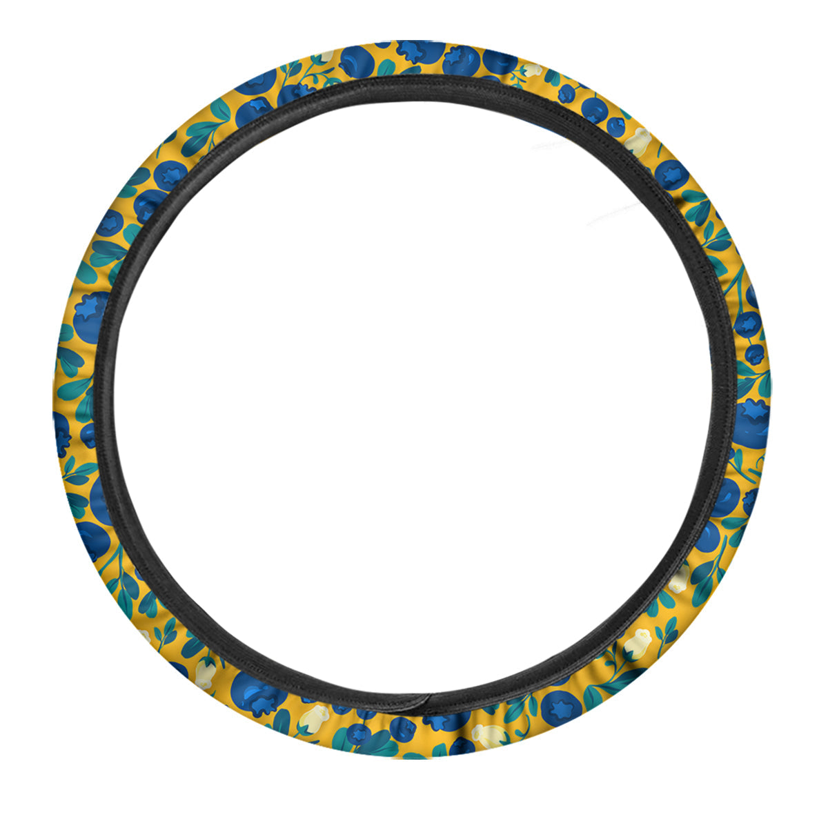 Blueberry Yellow Print Pattern Car Steering Wheel Cover-grizzshop