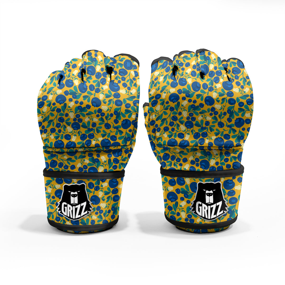 Blueberry Yellow Print Pattern MMA Gloves-grizzshop
