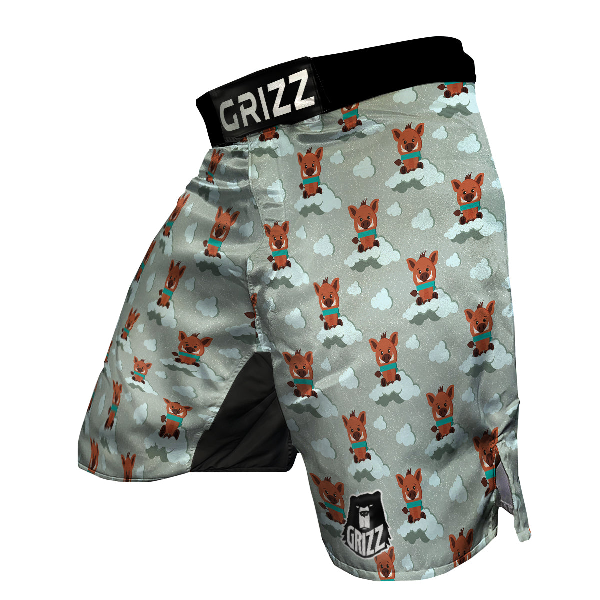 Boar And Cloud Print Pattern MMA Shorts-grizzshop