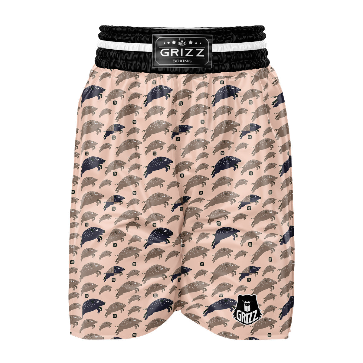 Boar Jumping Print Pattern Boxing Shorts-grizzshop