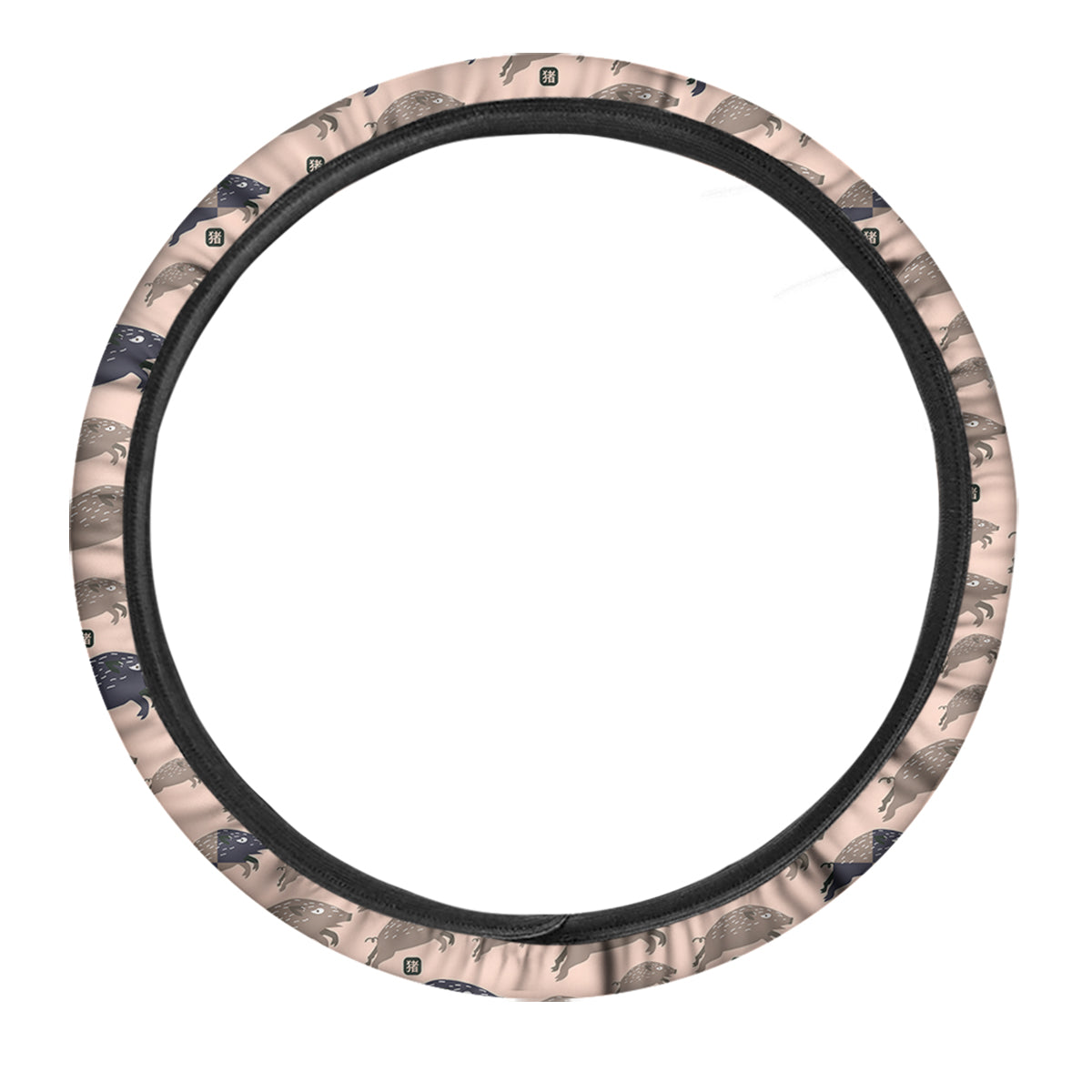 Boar Jumping Print Pattern Car Steering Wheel Cover-grizzshop
