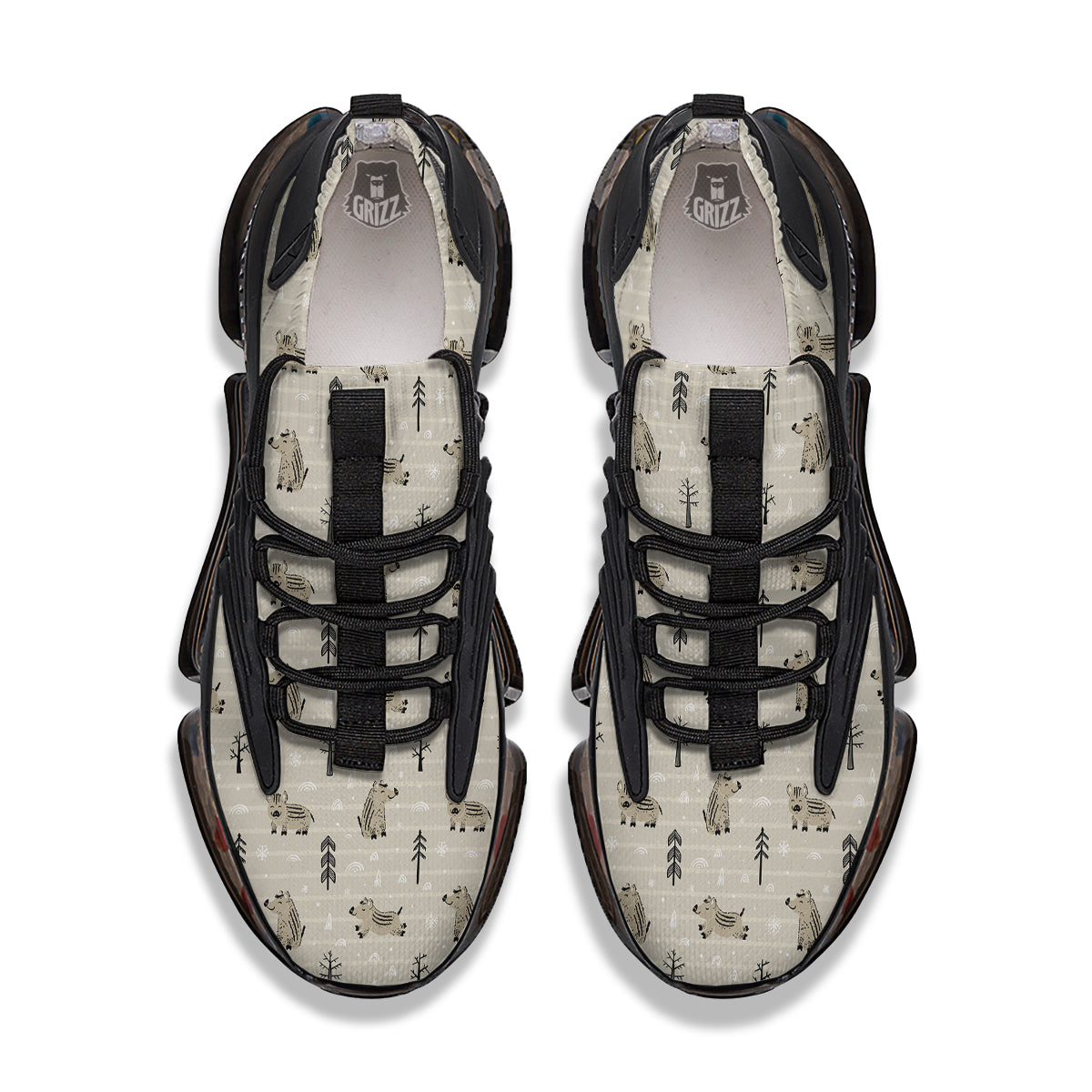 Boar Striped Print Pattern Black Gym Shoes-grizzshop