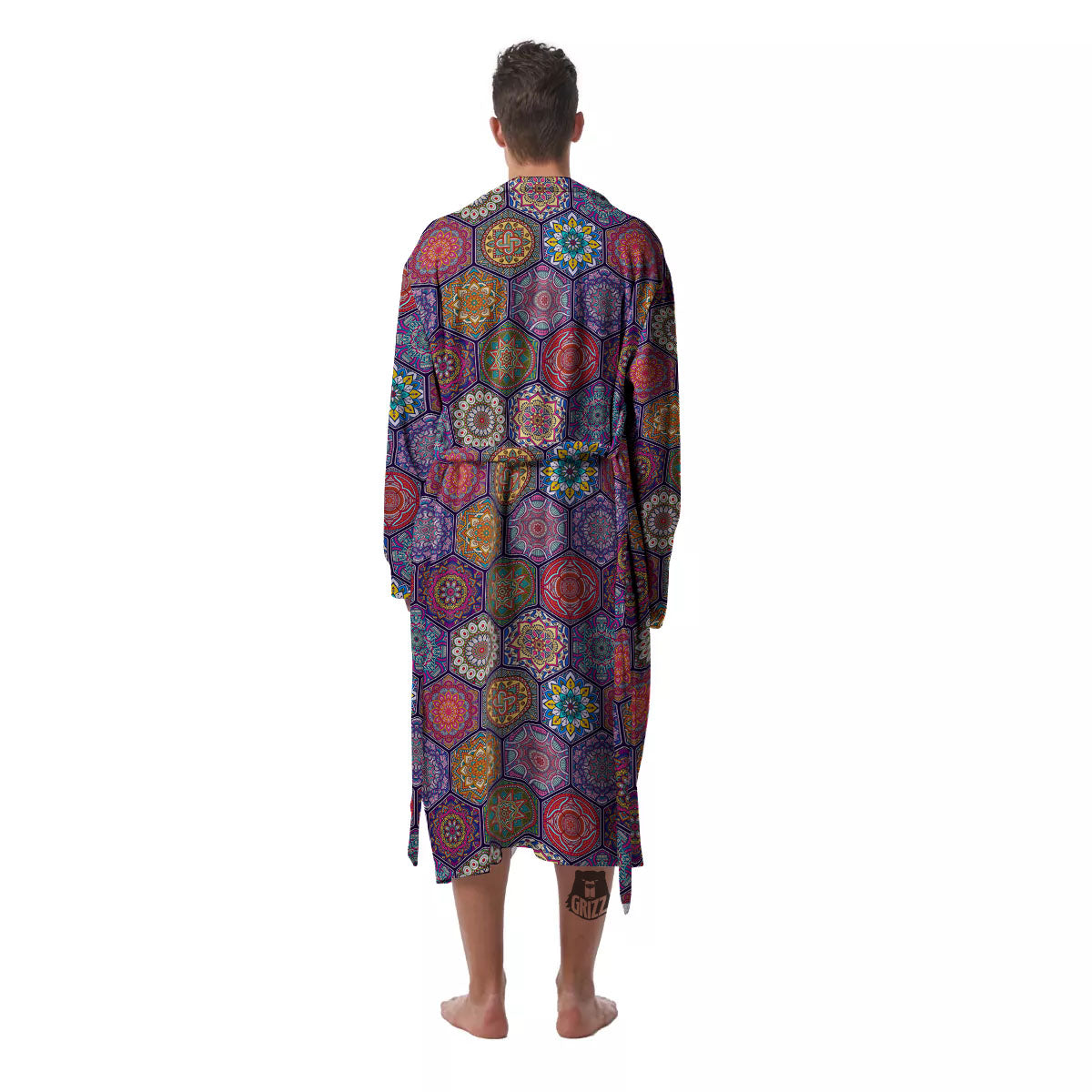 Bohemian Ethnic Mandala Print Pattern Men's Robe-grizzshop
