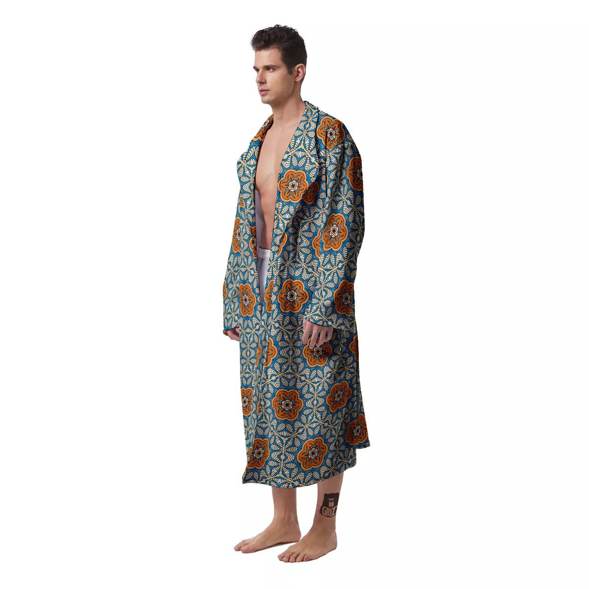 Bohemian Mandala Floral Print Pattern Men's Robe-grizzshop