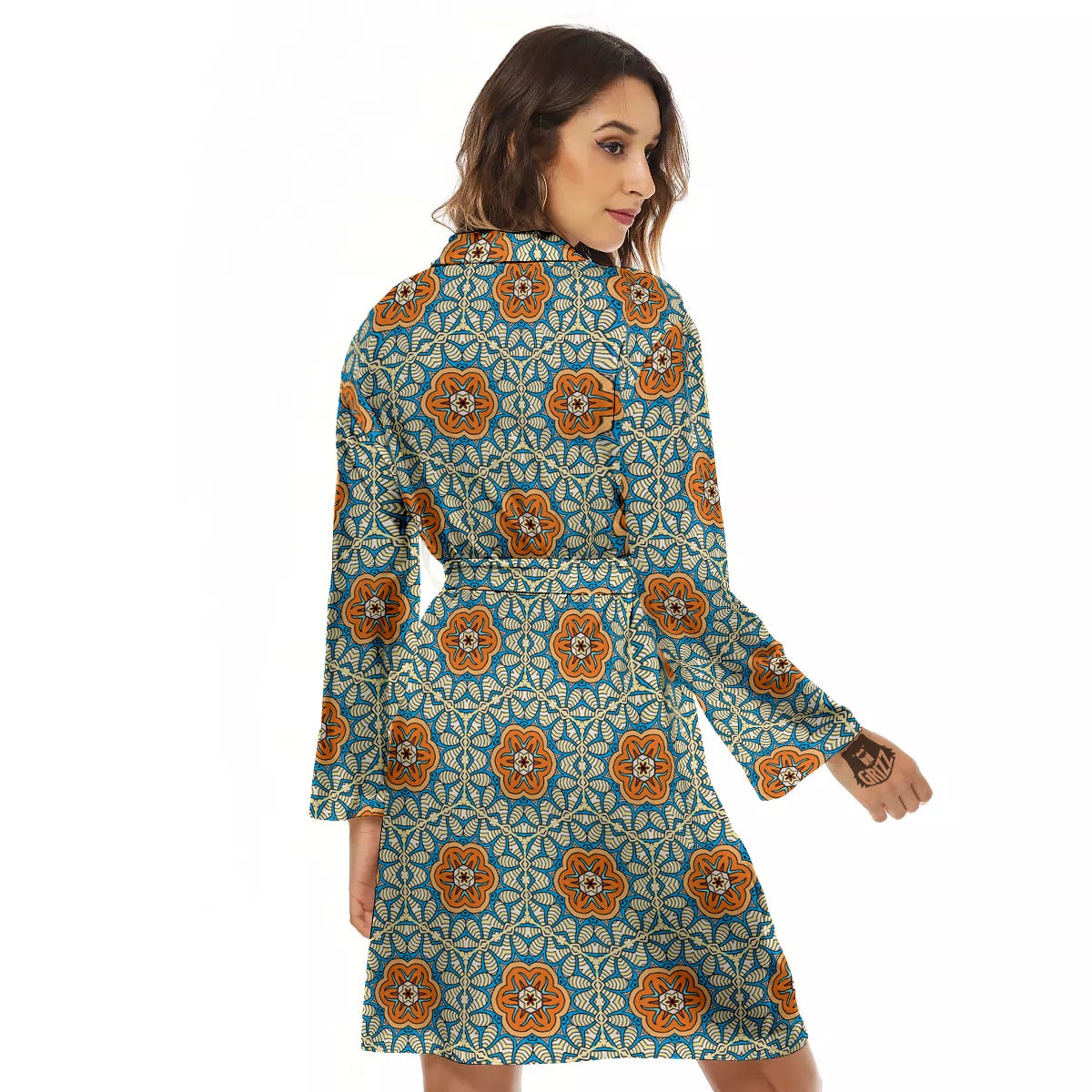 Bohemian Mandala Floral Print Pattern Women's Robe-grizzshop