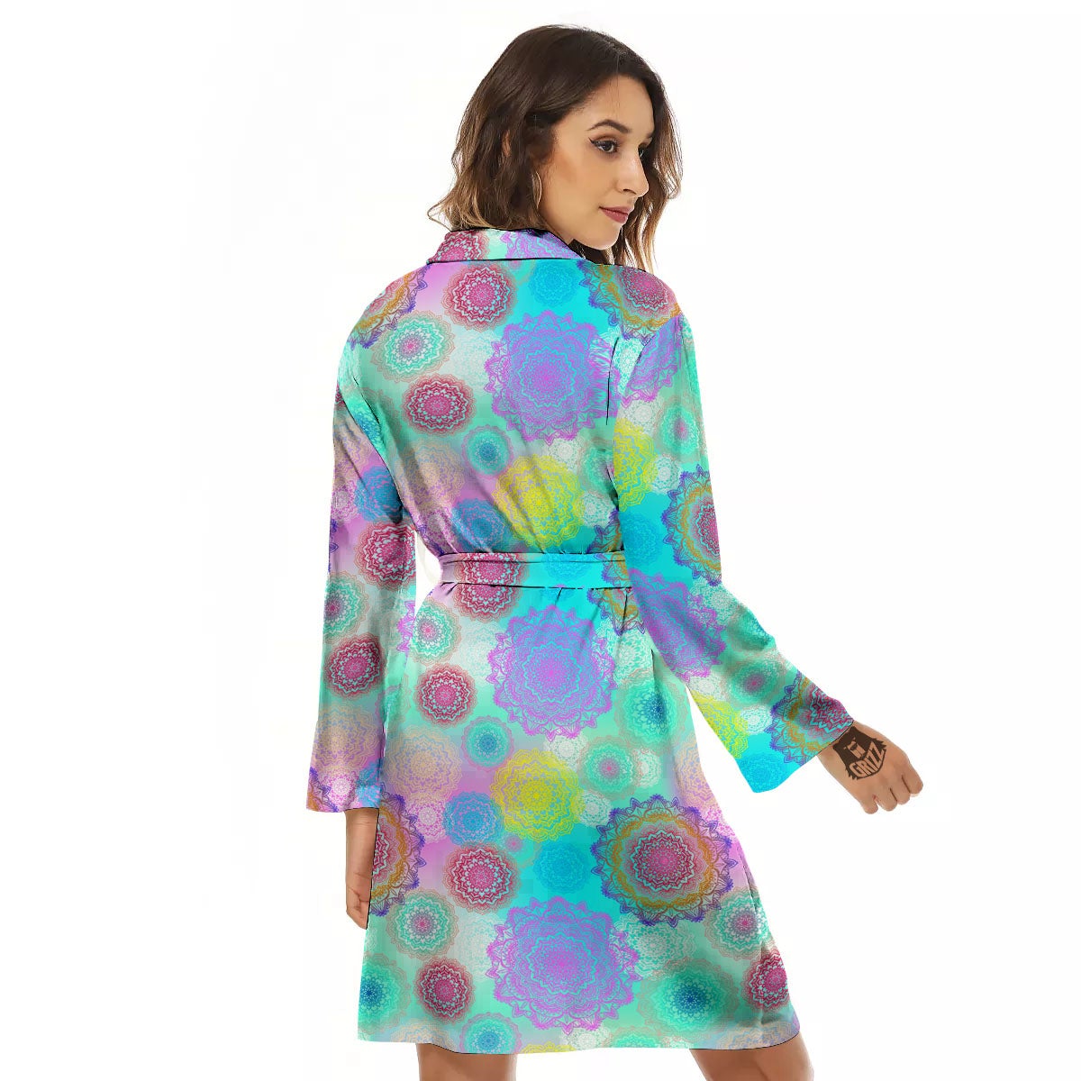 Bohemian Mandala Pastel Print Pattern Women's Robe-grizzshop
