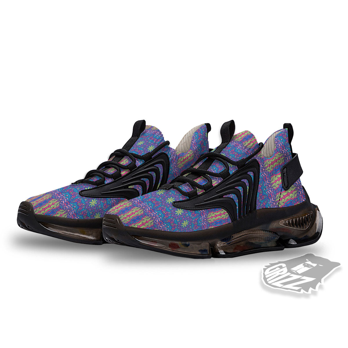 Bohemian Mandala Star Print Pattern Black Gym Shoes-grizzshop