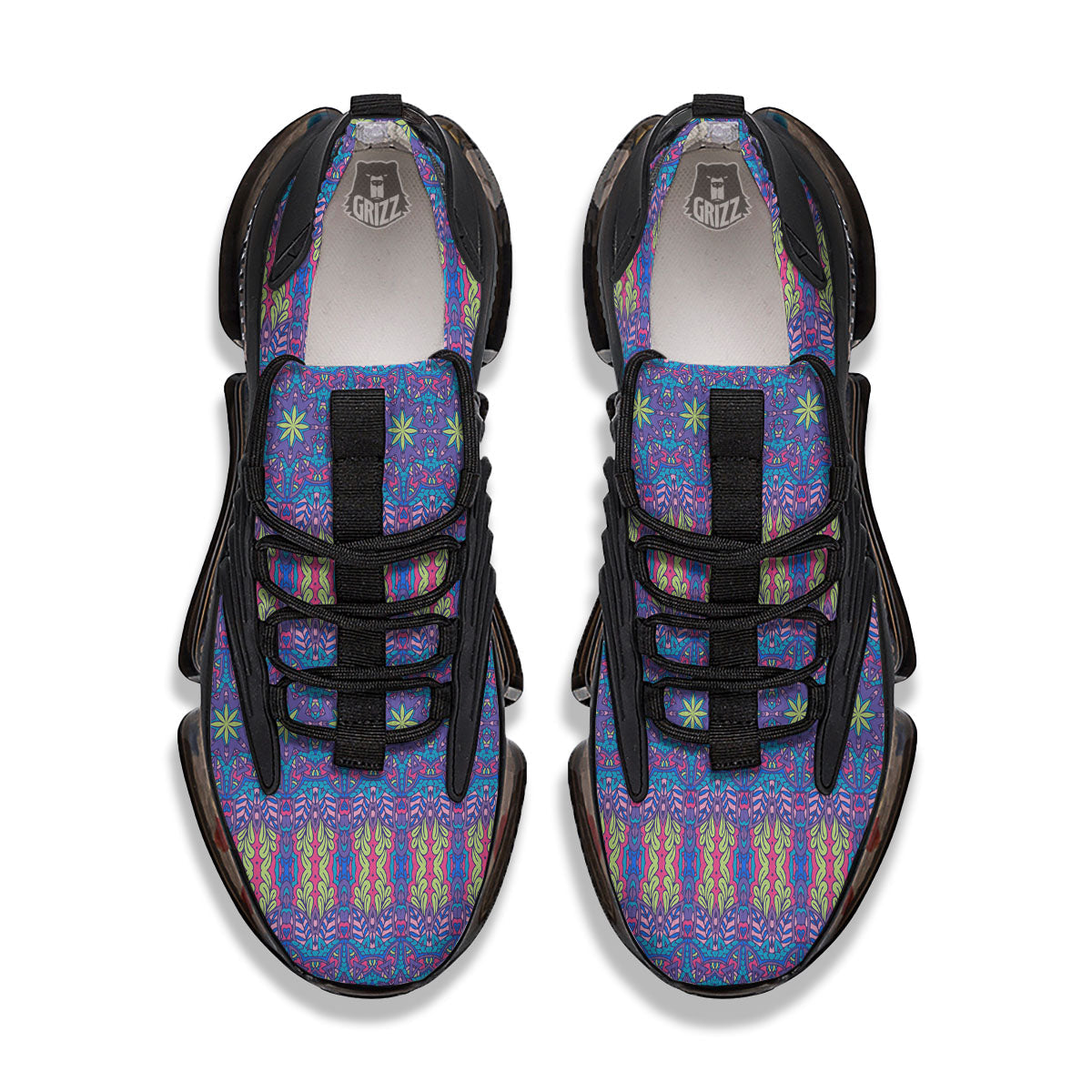 Bohemian Mandala Star Print Pattern Black Gym Shoes-grizzshop