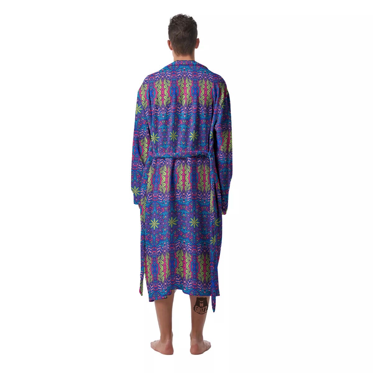 Bohemian Mandala Star Print Pattern Men's Robe-grizzshop