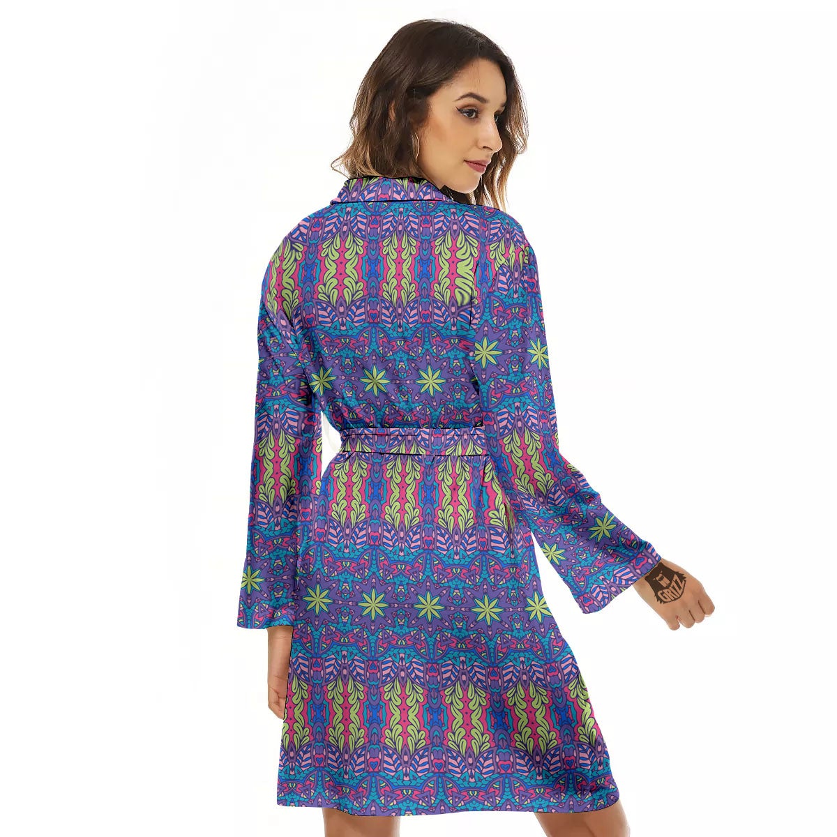 Bohemian Mandala Star Print Pattern Women's Robe-grizzshop