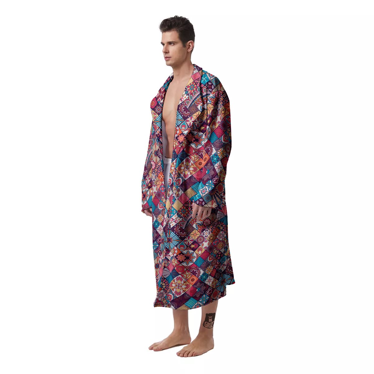 Bohemian Mandala Vintage Print Pattern Men's Robe-grizzshop