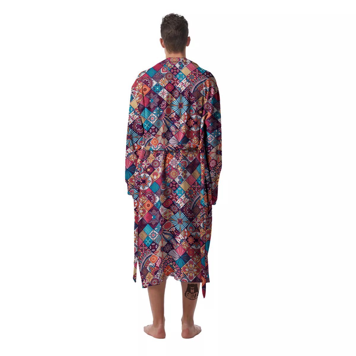 Bohemian Mandala Vintage Print Pattern Men's Robe-grizzshop