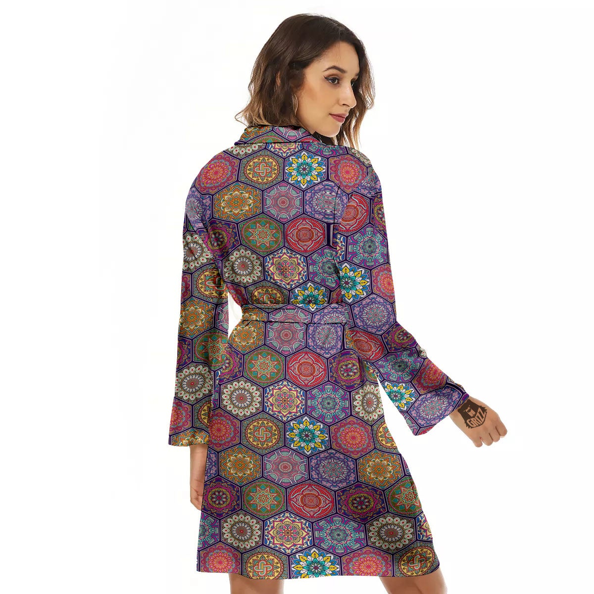 Bohemian Oriental Mandala Print Pattern Women's Robe-grizzshop
