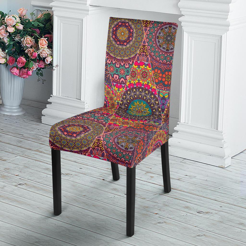Bohemian Patchwork Pattern Print Chair Cover-grizzshop