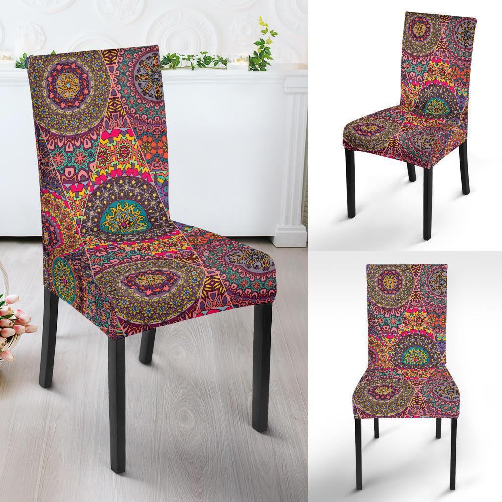 Bohemian Patchwork Pattern Print Chair Cover-grizzshop