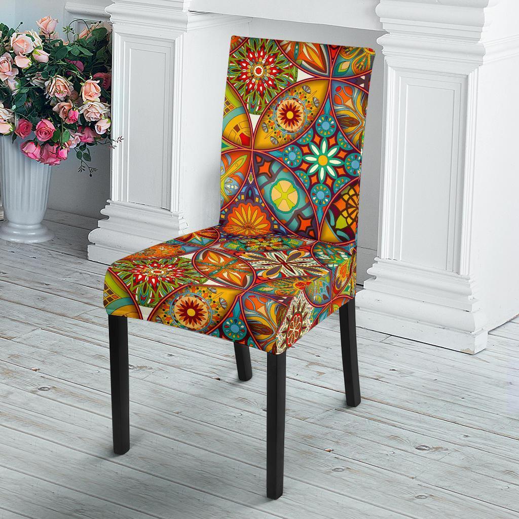 Bohemian Patchwork Print Pattern Chair Cover-grizzshop