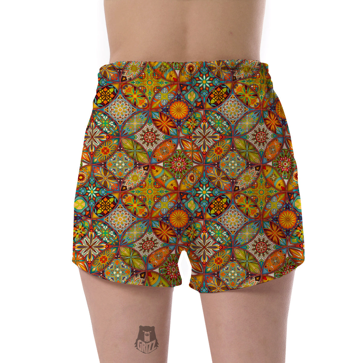 Bohemian Patchwork Print Pattern Women's Shorts-grizzshop