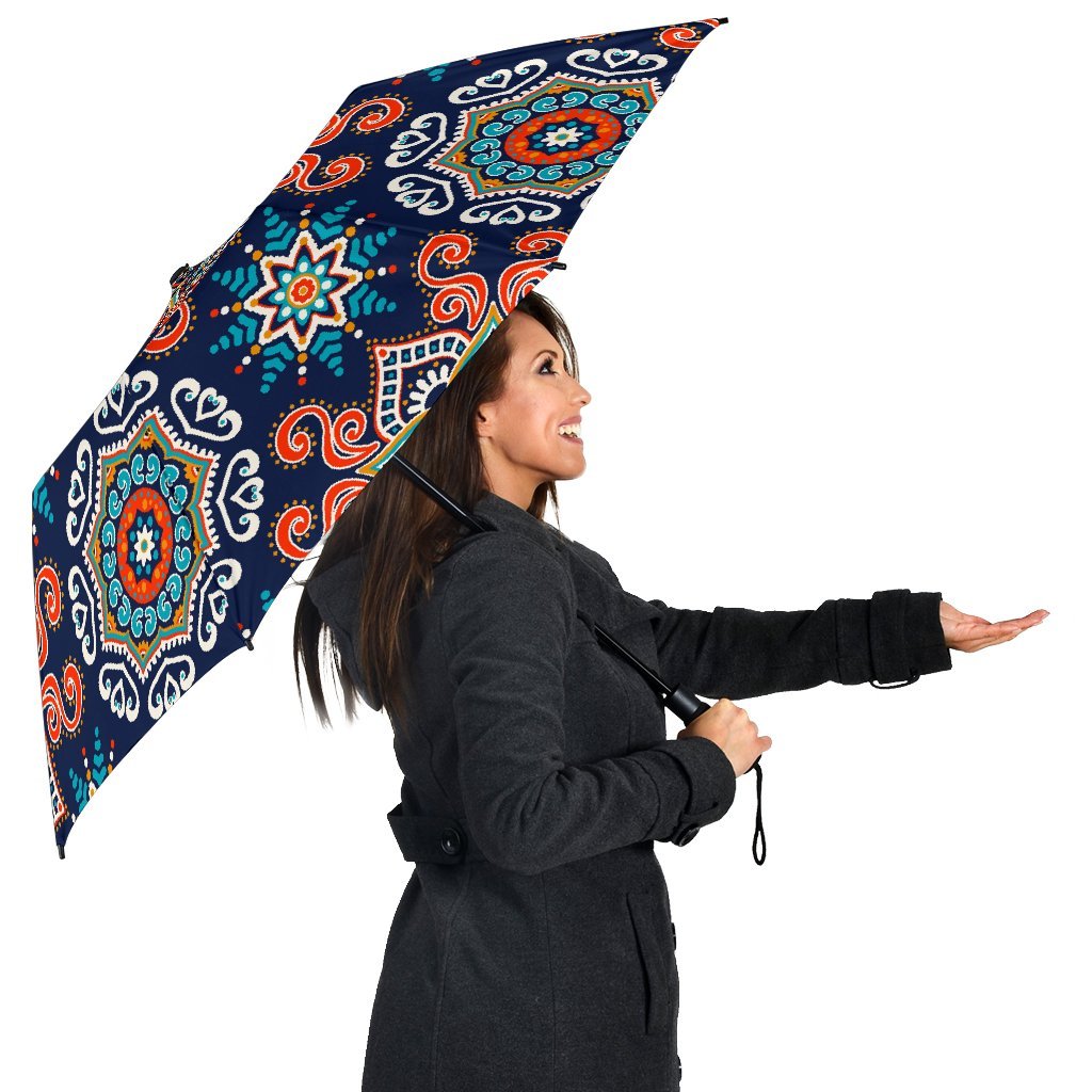 Bohemian Pattern Print Automatic Foldable Umbrella-grizzshop