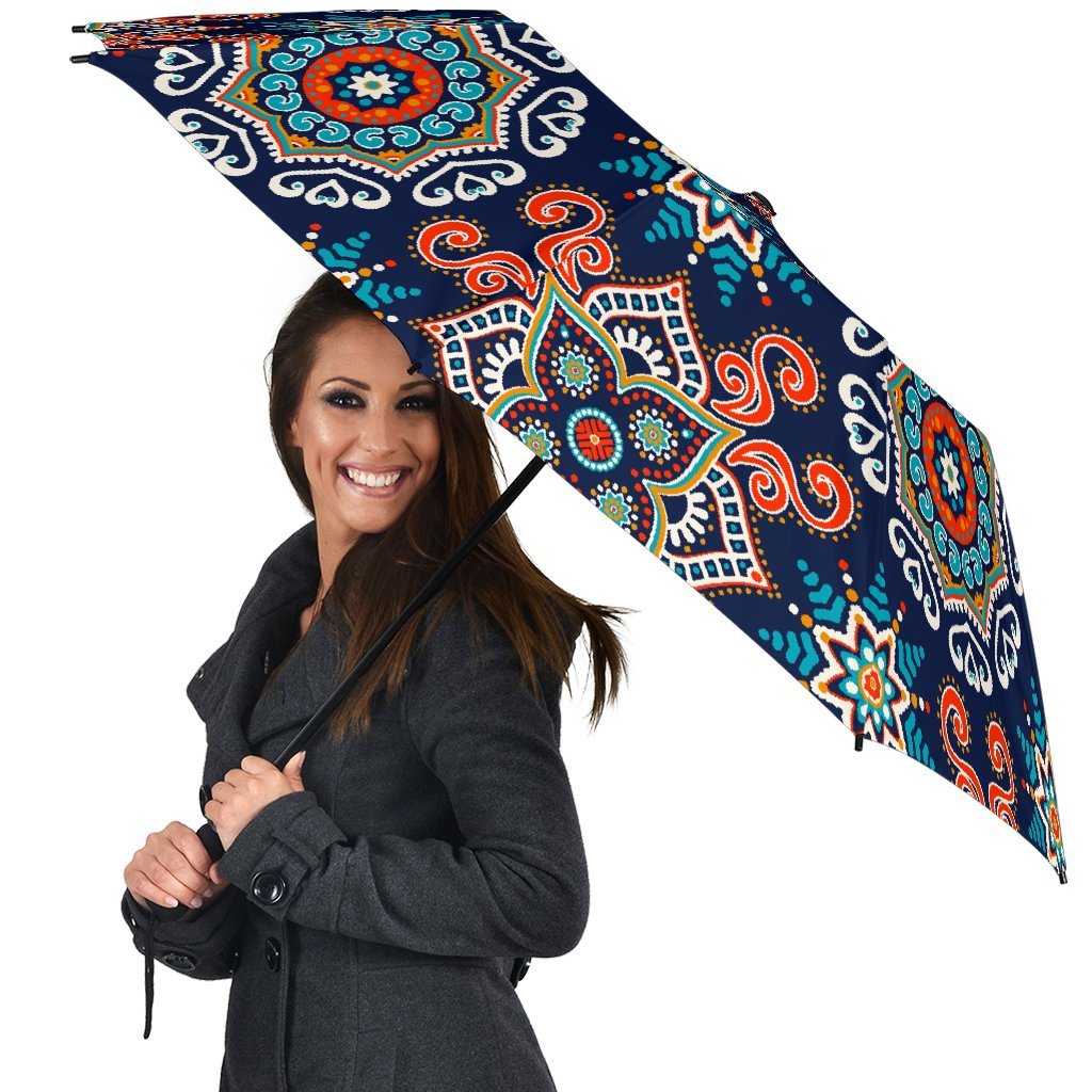 Bohemian Pattern Print Automatic Foldable Umbrella-grizzshop