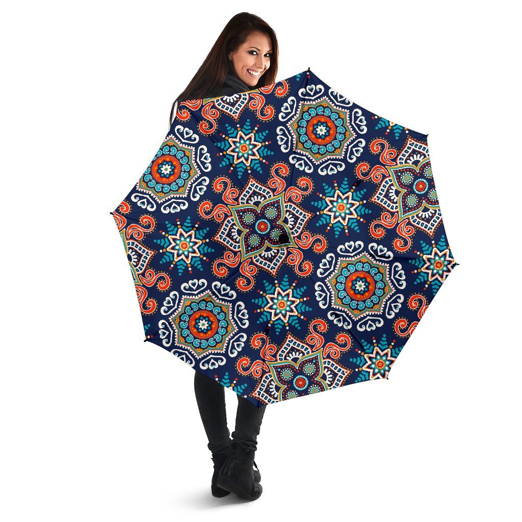 Bohemian Pattern Print Automatic Foldable Umbrella-grizzshop