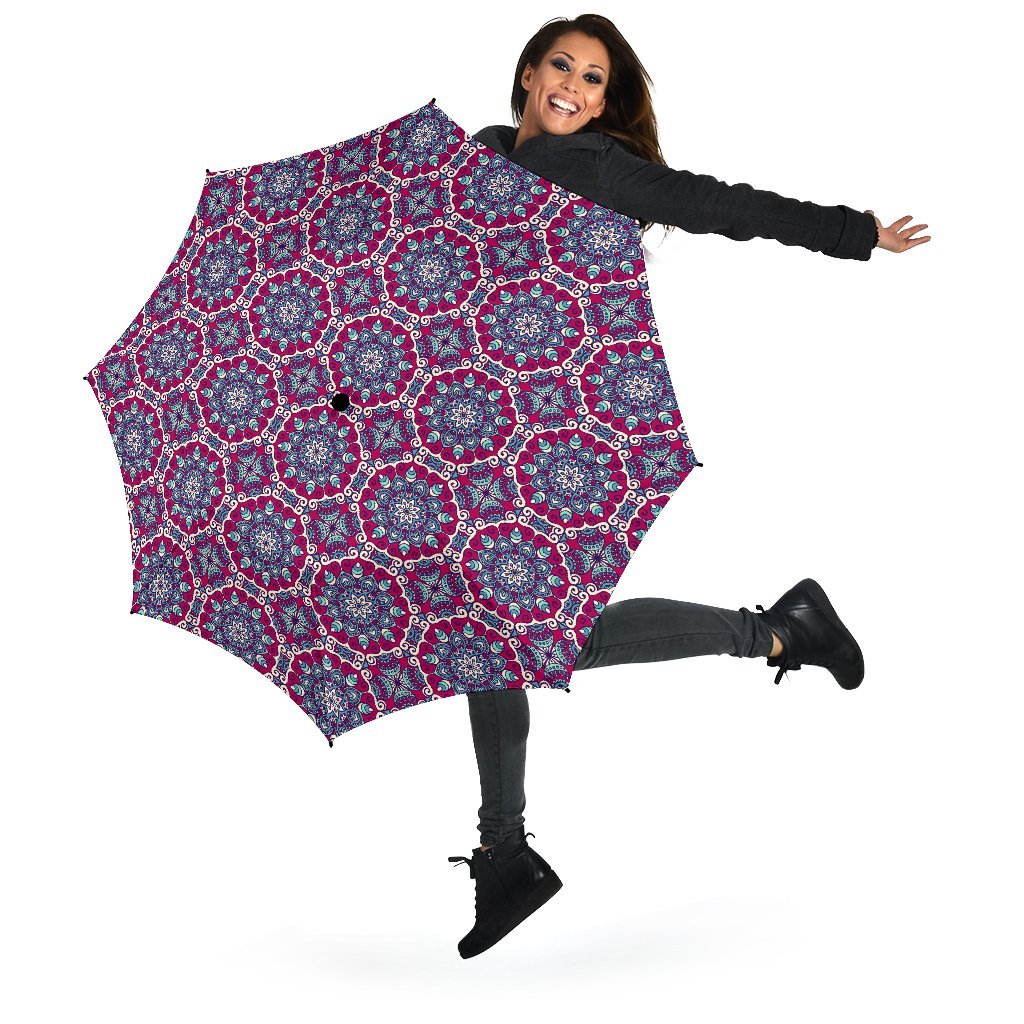 Bohemian Print Pattern Automatic Foldable Umbrella-grizzshop