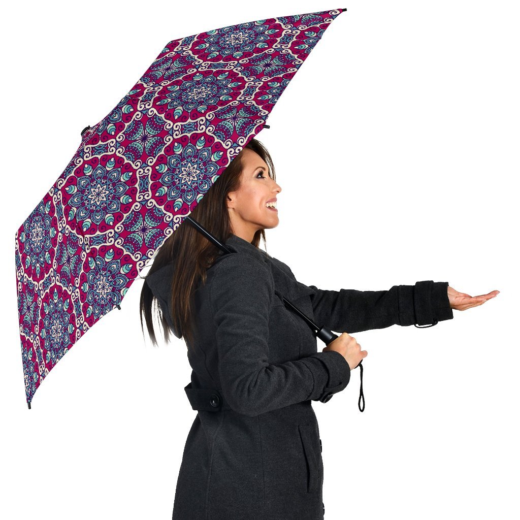 Bohemian Print Pattern Automatic Foldable Umbrella-grizzshop