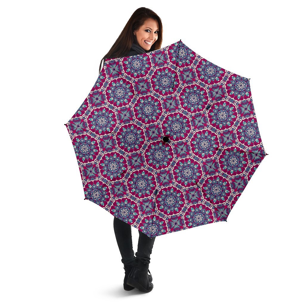 Bohemian Print Pattern Automatic Foldable Umbrella-grizzshop
