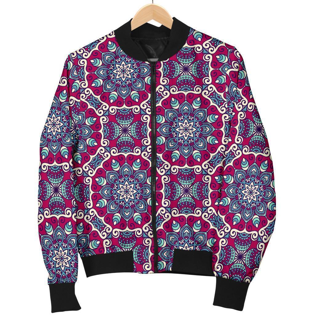 Bohemian Print Pattern Men's Bomber Jacket-grizzshop