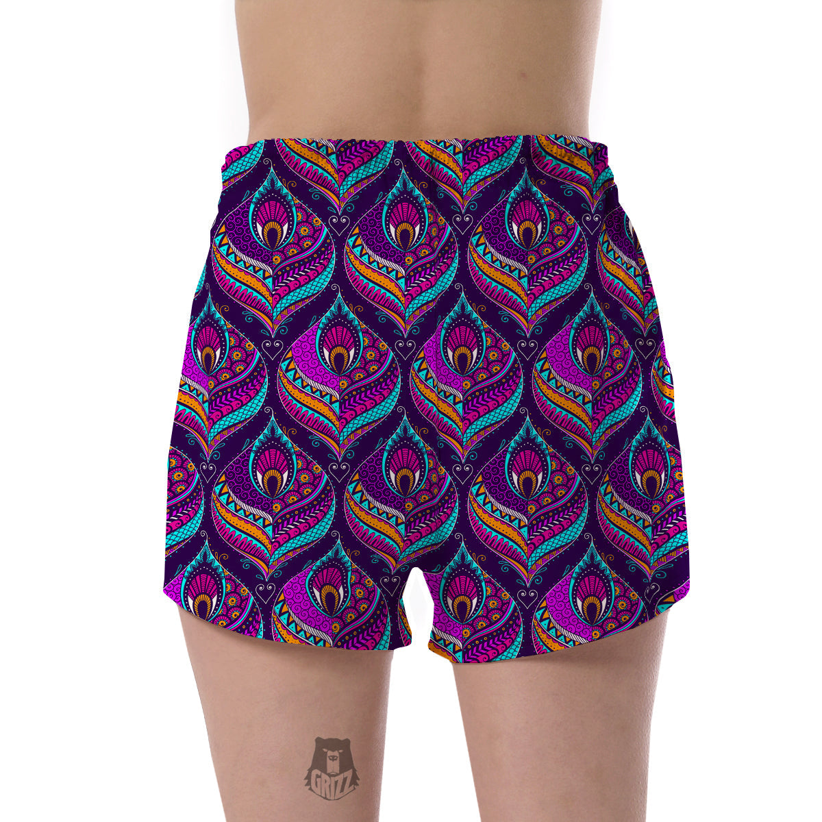 Bohemian Purple Pattern Print Women's Shorts-grizzshop