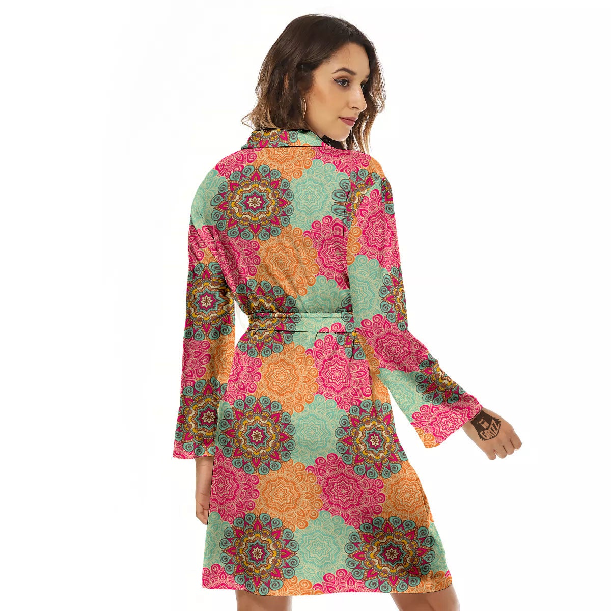 Bohemian Sangria Mandala Print Pattern Women's Robe-grizzshop